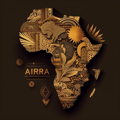 Africa continent tribal art map concept, vector art, vector clipart