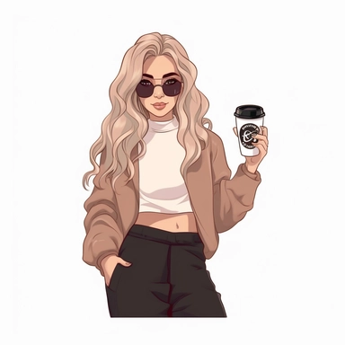 , digital stickers, Girlboss, working, computer fashion, french, Monday, productive, cartoon realistic, clipart, minimalistic, aesthetic, rose pastel , brown pastel
