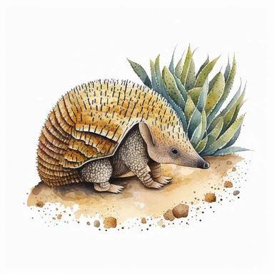 watercolor,armadillo,sandy around feet,whitebackground,clipart