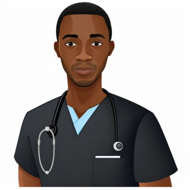 clipart black male nurse. white background