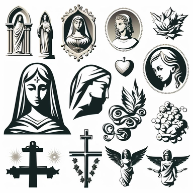 Catholic vector clip art icons