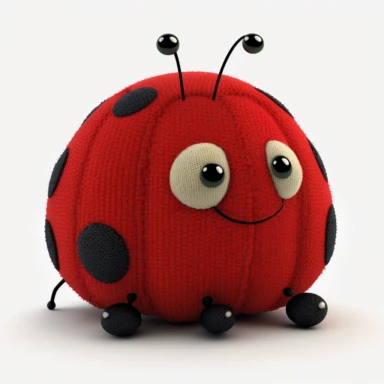 single animated lady bug for baby nursery, no leaves, white background, clipart