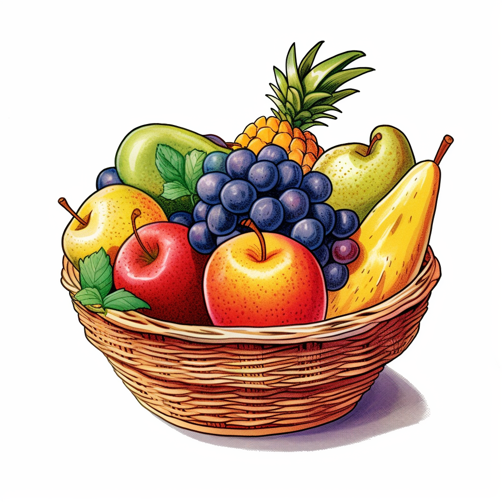 fruit basket clipart