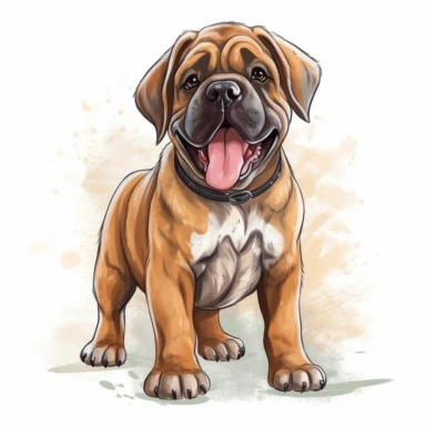 happy cute baby Mastiff Mountain dog , full body, hand draw Illustration clipart, 4K, extremely detailed