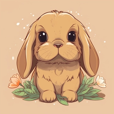 kawaii holland lop bunny clip art