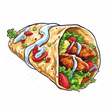 chicken gyro illustration clipart vector