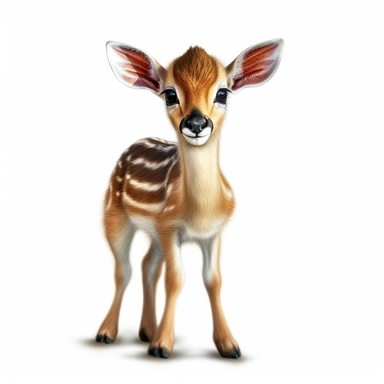 impala safari baby animal photorealistic clipart,on white background