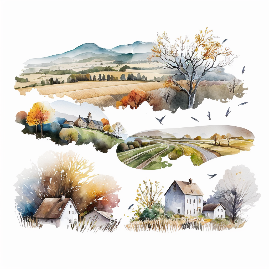 border landscape cliparts