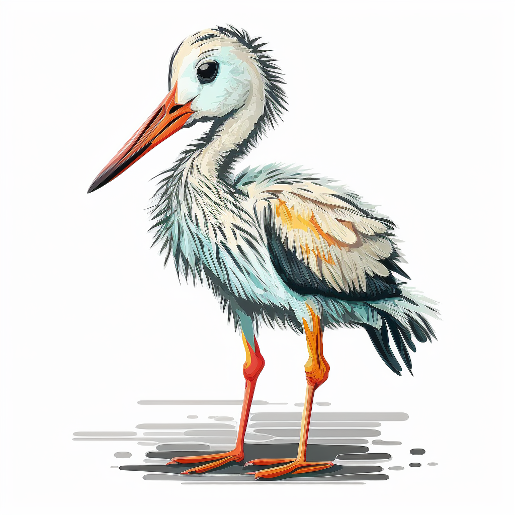 baby and stork clipart