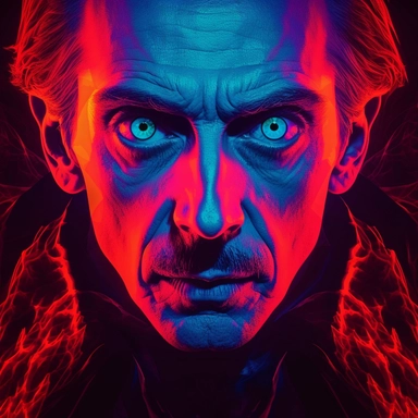 dracula, glowing eyes, clipart, Halloween, glow in the dark, neon, uhd, vivid, colorful, highly detailed