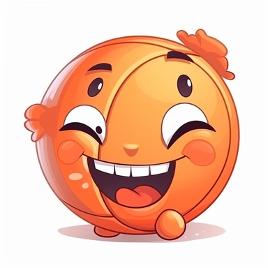 fantasy happy cute basketball player face, cartoon, clipart, mascot, isolated on white background