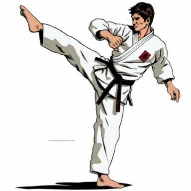 clip art of a karate kick-- v5-- s1000 ar 2:3