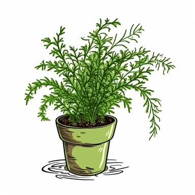 cute small asparagus fern plant clipart