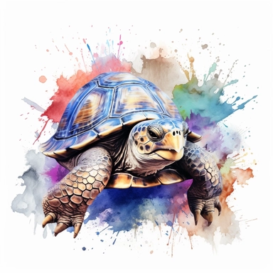 watercolour illustration free brushstrokes, beautiful and joyful, turtle, mark brooks, naturecore, animal clipart, isolated on a white background