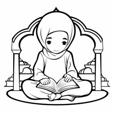 fun islamic drawings, muslim, clipart images, children play book, easy to colour, brief and simple. thick lines, no shading
