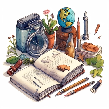 stationery, books, notebooks, pencils, backpacks, folders, globes, computers, and many more, illustrations, clipart, meticulously hand-illustrated, bringing the beauty of nature, white background