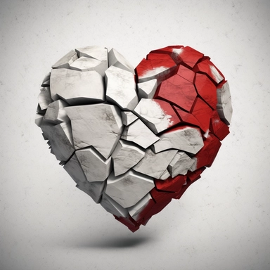 Create a photorealistic, vectorized clipart image inspired by the quote Love never fails from 1 Corinthians 13:8. The content should include a heart symbol, representing love, that is unbroken and strong, perhaps made of a resilient material like stone or metal. The heart should be surrounded by a soft, glowing light, symbolizing the enduring nature of love. The quote should be written in elegant, flowing script beneath the heart. The medium should be digital art, with a style reminiscent of hig