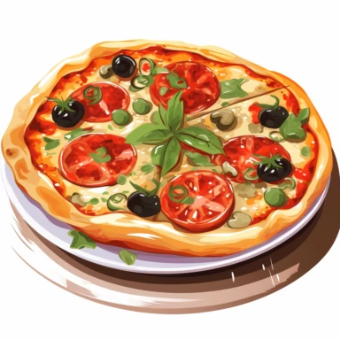 Clip art of pizza for Italian restaurant menu 5