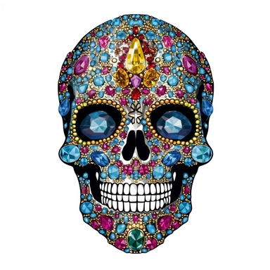 Diamond Bejeweled Skull, clip art