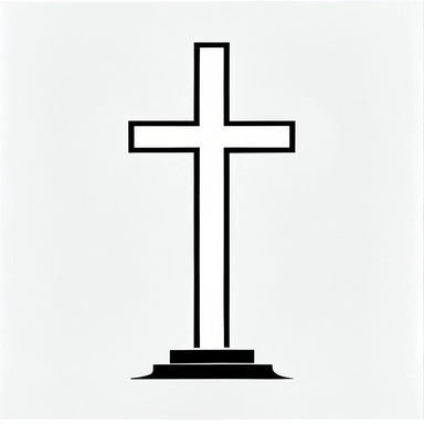 simple outline of a christian cross, clipart, svg cut file, flat 2d, black and white, minimalist