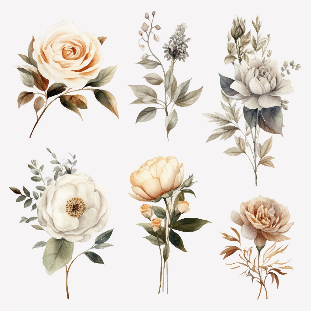 gray flower cliparts