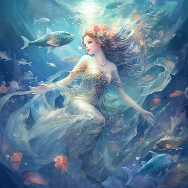 the most beautifyul ethereal mermaid colorful, fish, ocean life, hyper detailed, high defenition, highlights clip art