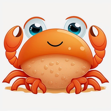 crab white background cute cartoony clip art