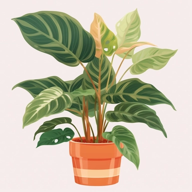 Clipart, vector, potted plant, with transparent background