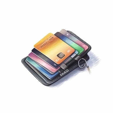 isometric icon, clipart, credit card holder, watercolor, white background, hyper realistic, korean style,