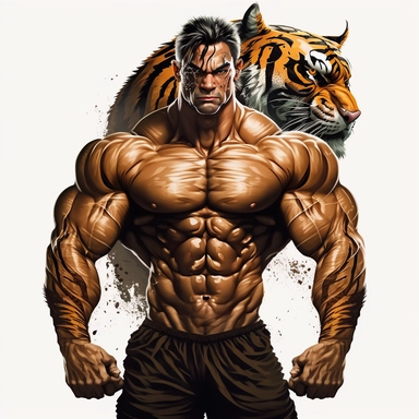 tiger,workout,gym,Bodybuilder,clipart