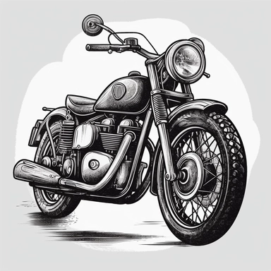 Motorcycles car clip art, black and white, very simple, logo design, clip art