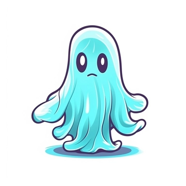 simple and cute halloween ghost, duotone, vivid colors, clipart, whitebackground