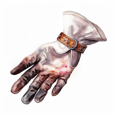 cute white cowboy Leather gloves watercolor clip art on white background v 5