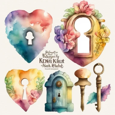 watercolor keyhole clipart