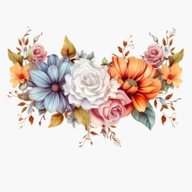 Watercolor Floral Border Clipart with Transparent Background Illustration Flowers Botanical Nature white background
