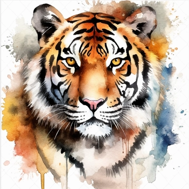 watercolor clipart bengal tiger