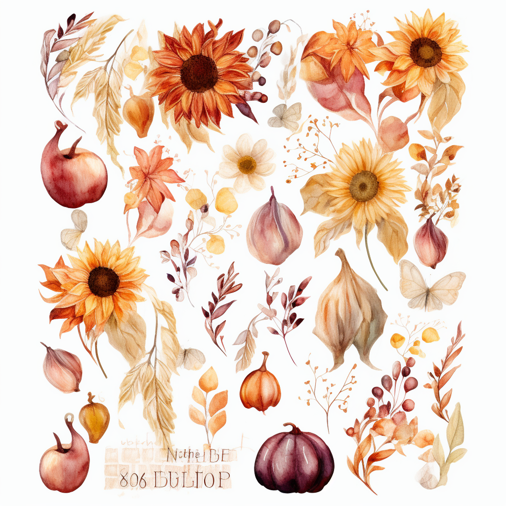 fall sunflower cliparts