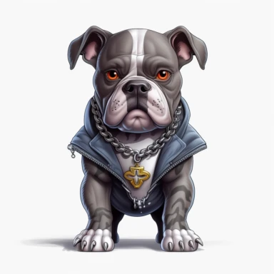 AMERICAN BULLY CLIPART, CARTOON, VECTOR, STRONG DOG, MUSCLE, AMERICAN BULLY MINI, EXOTIC BULLY, ASPHALT, ULTRA RESOLUTION , 4k, high resolution, 3d