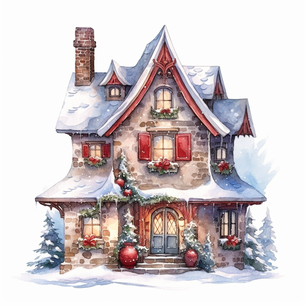christmas house clipart