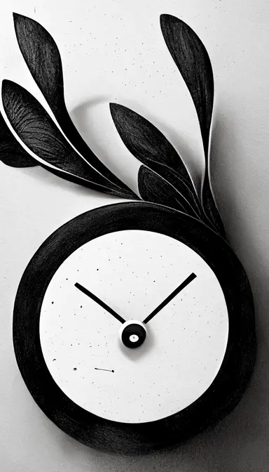 clock clipart style for business presentation black and white