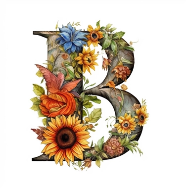 clipart, white background, letter D, Floral Alphabet Clipart