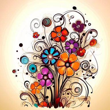 abstract flowers clip art