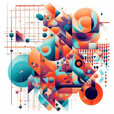 abstract vector graphic drawing close up of a colorful geometric shapes combination with a white background, james gilleard and james jean, escher, trending on artisation, by Sam Spratt, dan mcpharlin: : clipart icon, simple gradient color from gray to metalic blue, vector - based, sharp border, plane color and very defined