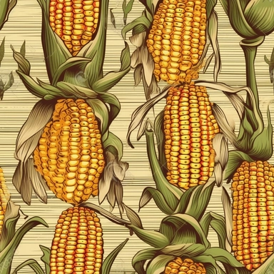 seamless, vintage corn, clipart, non-overlapping,