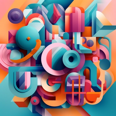 a close up of a colorful geometric shapes combination with a white background, james gilleard and james jean, escher, trending on artisation, by Sam Spratt, dan mcpharlin : : clipart icon, simple gradient color from gray to metalic blue, vector-based, sharp border, plane color and very define