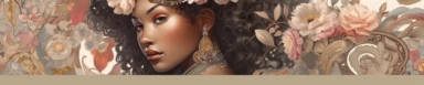 banner for an etsy shop that sells beautiful clipart and coloring pages and is very juvenile elegant aesthetic and fresh, style of alphonse mucha black girl inclusive, style of mariola budek, artistic