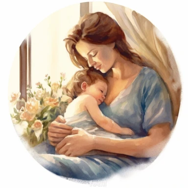 Imagine a cozy scene that embodies the warmth and joy of a mother's love. In this enchanting setting, create a watercolor clipart masterpiece that captures the essence of this special connection. Allow your brushstrokes to convey the nurturing embrace, gentle guidance, and unconditional support that mothers provide.