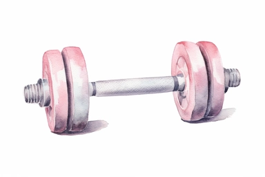 watercolor art of dumbbells clipart, subtle pastel grey color variation, detailed, on white background, 4k uhd