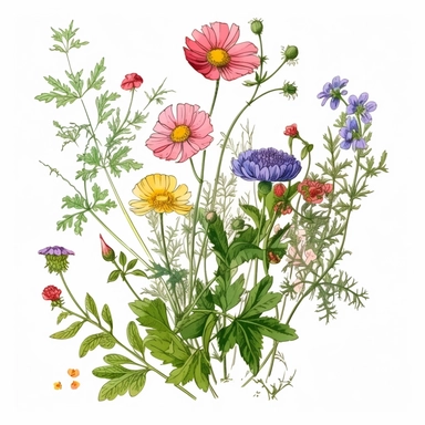 uncommen wild flowers clip art hd