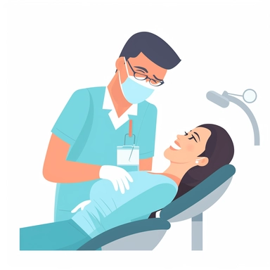 clipart of a dentist, white background